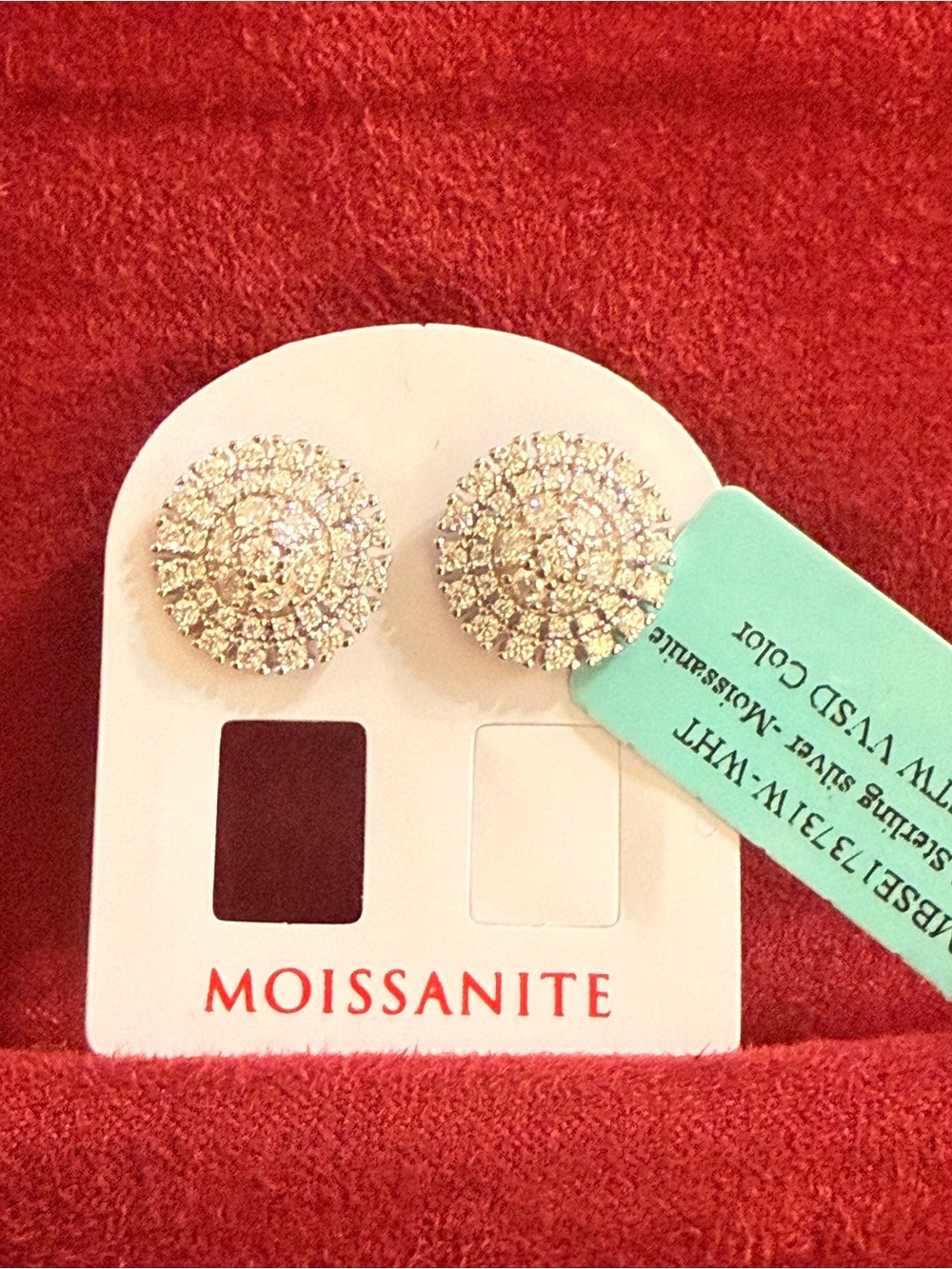 NWT/Moissanite CZ rhinestone round earrings